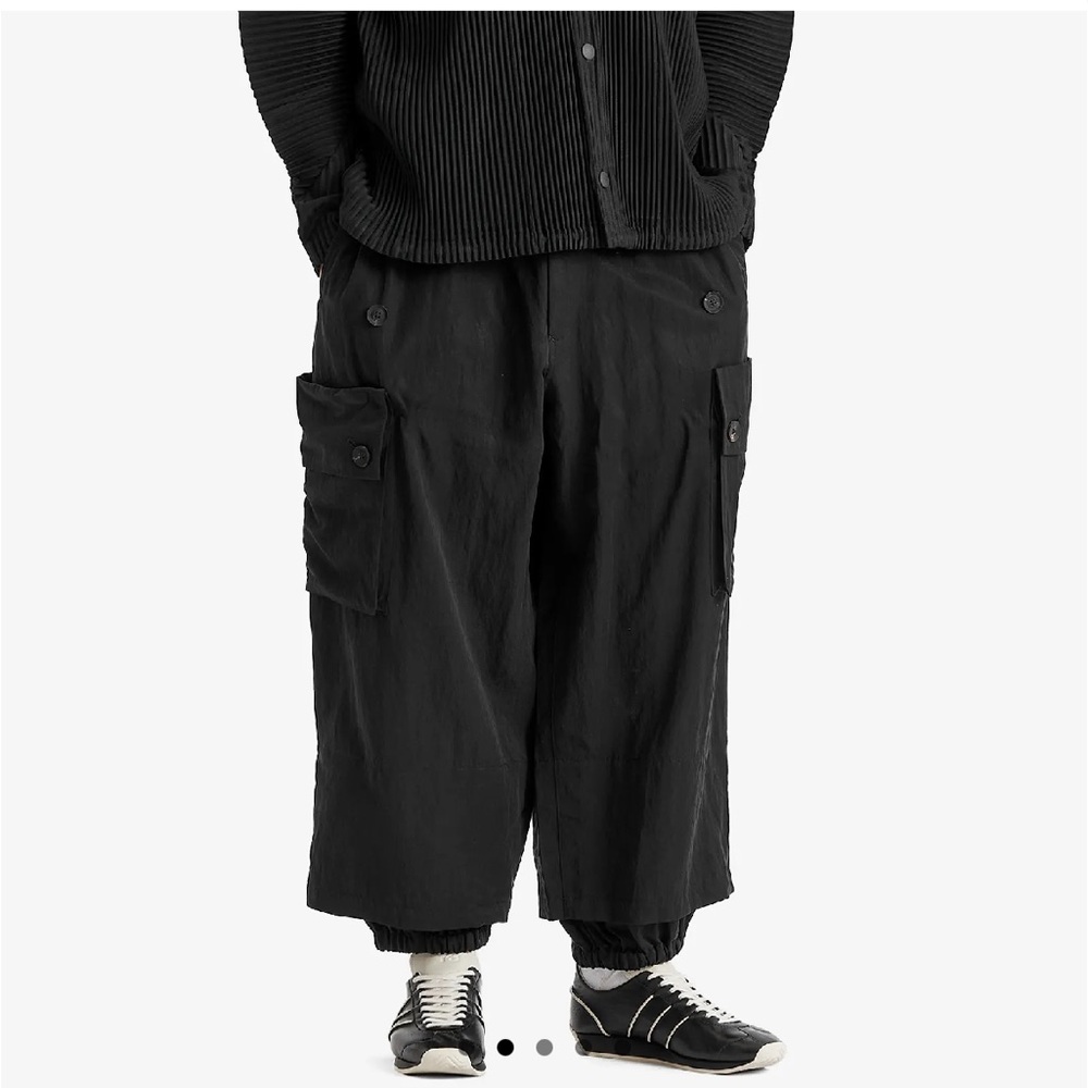 Y-3 black twill cargo pants
